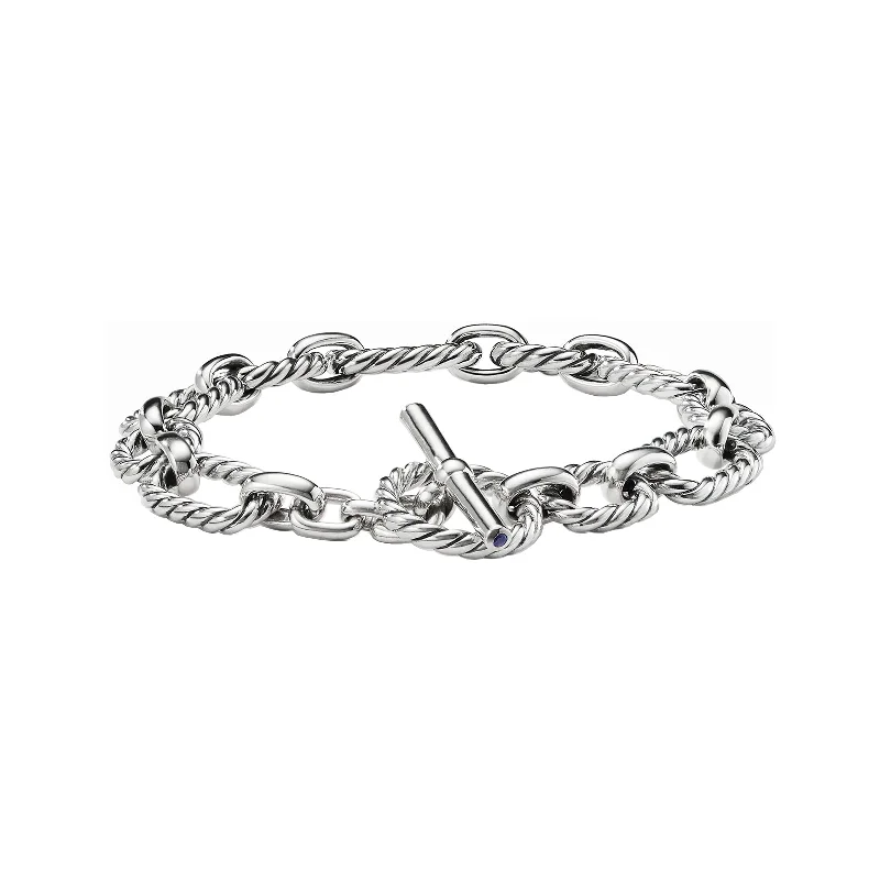Final Call For Exquisite Jewelry At Reduced Rates Cushion Link Chain Bracelet with Blue Sapphires Final Call For Exquisite Jewelry At Reduced Rates Cushion Link Chain Bracelet with Blue Sapphires