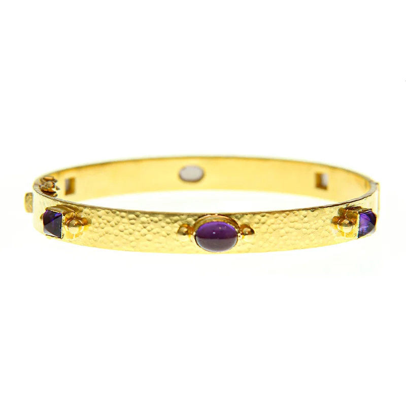Shop Jewelry That Shines Without The High Price Flat Ribbon Amethyst "Roberta" Bangle Shop Jewelry That Shines Without The High Price Flat Ribbon Amethyst "Roberta" Bangle