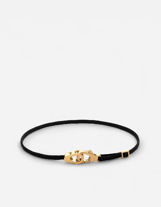 Seasonal Jewelry Deals – Elevate Your Style Caden Pull Bracelet, Gold Vermeil/Black