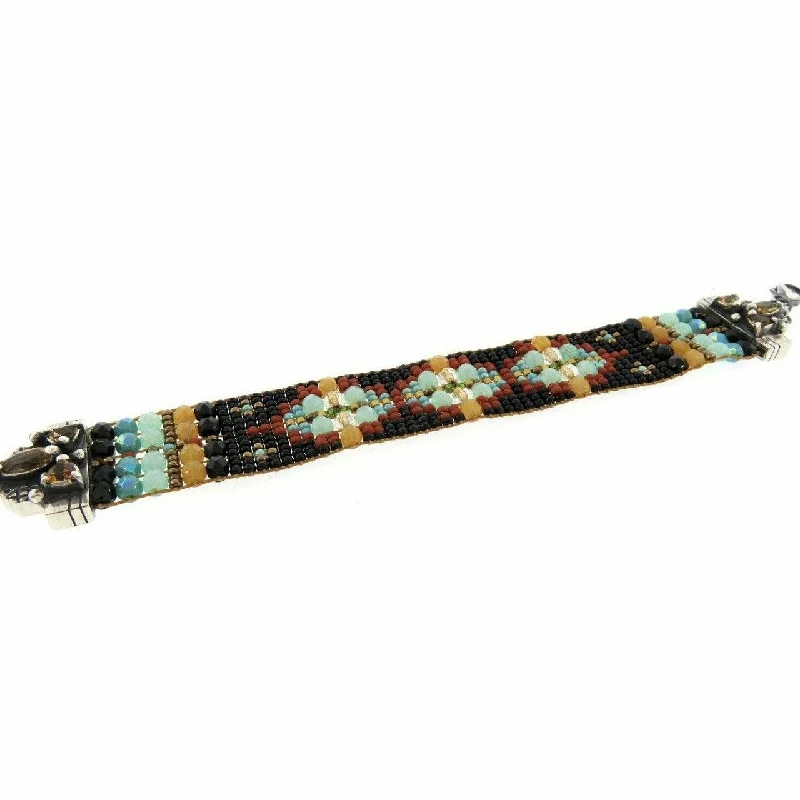 Sparkle On A Budget – Fine Jewelry For Less Chili Rose Gem Tip Black and Turquoise Multi Beaded Bracelet Sparkle On A Budget – Fine Jewelry For Less Chili Rose Gem Tip Black and Turquoise Multi Beaded Bracelet