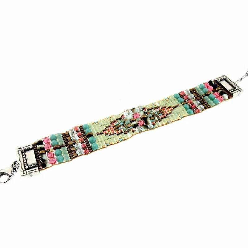Timeless Elegance At Unbelievable Discounts Chili Rose Moss Green & Turquoise Chevron Bracelet Timeless Elegance At Unbelievable Discounts Chili Rose Moss Green & Turquoise Chevron Bracelet