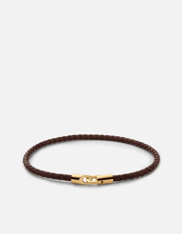 Huge Savings On Timeless Jewelry Collections Cruz Leather Bracelet, Gold Vermeil