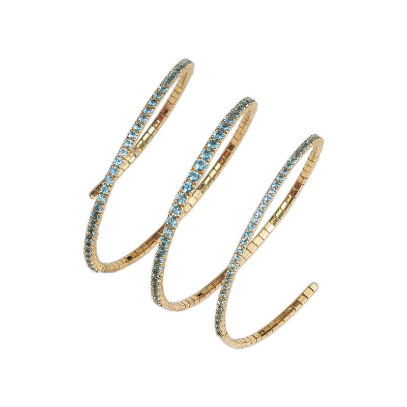 Stunning Jewelry Pieces At The Lowest Prices Ever Three-Row Coil Bracelet in Aquamarine Stunning Jewelry Pieces At The Lowest Prices Ever Three-Row Coil Bracelet in Aquamarine