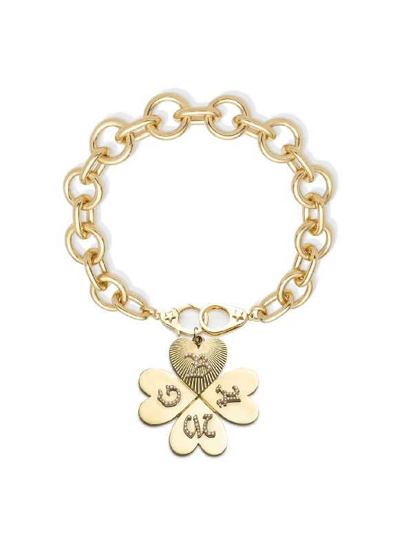 Special Offers On Handcrafted And Designer Jewelry Custom Four Heart Clover - True Love : Oversized Round Link Sister Hooks Bracelet Special Offers On Handcrafted And Designer Jewelry Custom Four Heart Clover - True Love : Oversized Round Link Sister Hooks Bracelet
