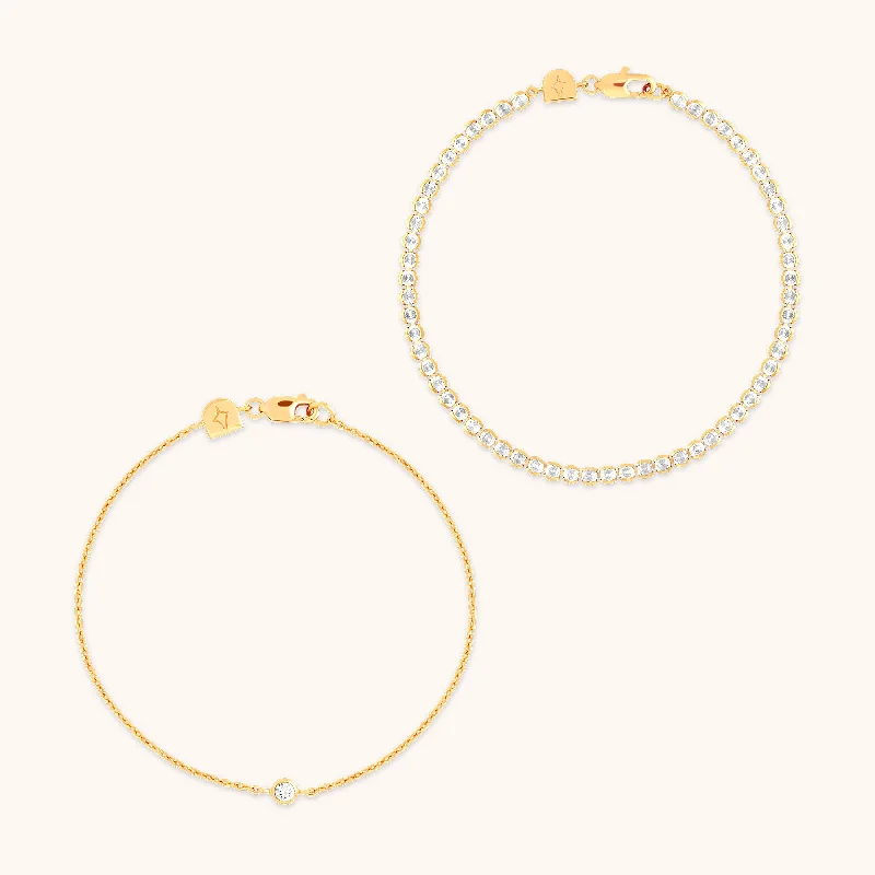 Exclusive Gemstone Jewelry At Special Prices Gleam Tennis Bracelet Gift Set in Gold Exclusive Gemstone Jewelry At Special Prices Gleam Tennis Bracelet Gift Set in Gold