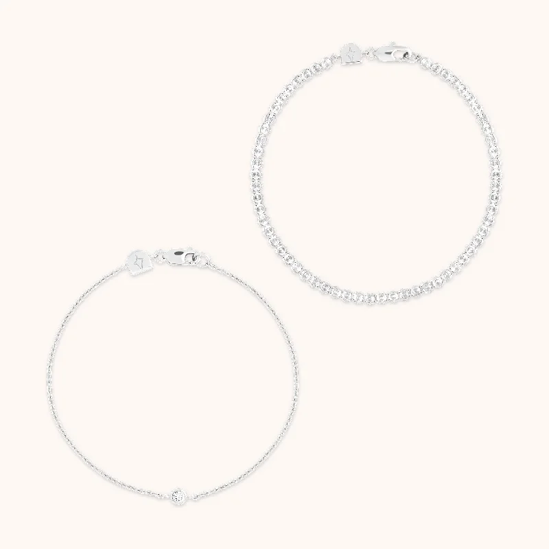 Chic And Stylish Jewelry At Exclusive Prices Gleam Tennis Bracelet Gift Set in Silver Chic And Stylish Jewelry At Exclusive Prices Gleam Tennis Bracelet Gift Set in Silver