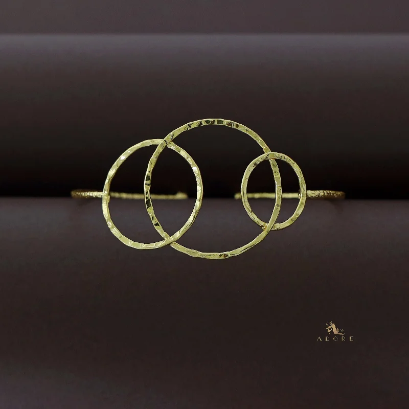 Affordable Luxury Jewelry For Every Occasion Golden Hammered Tri Circle Bangle