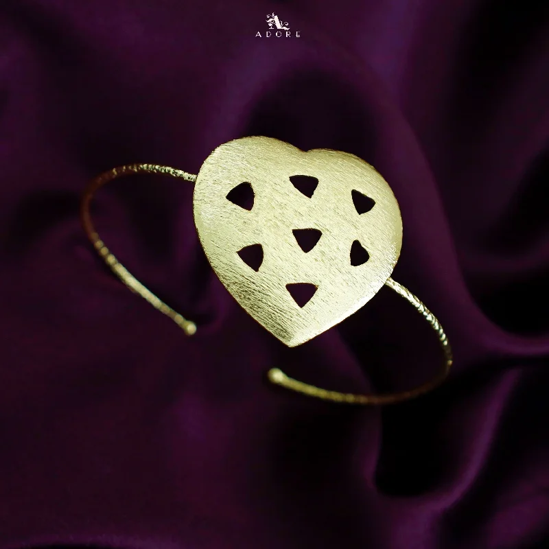 Handcrafted Jewelry Sale – Unique Designs At Low Prices Golden Plated Heart Bangle
