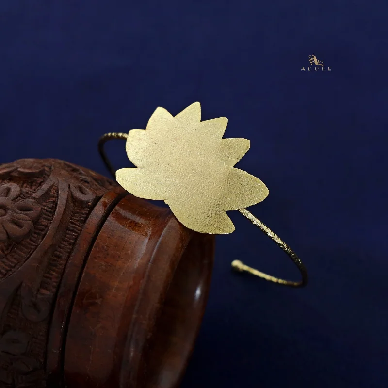 Premium Jewelry Now Available At Special Discounts Golden Textured Flower Hammered Bangle Premium Jewelry Now Available At Special Discounts Golden Textured Flower Hammered Bangle