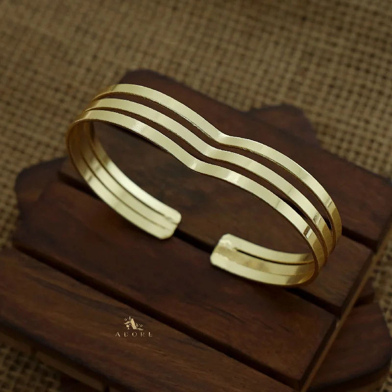 Jewelry Clearance Event – Stock Up Before It's Over Golden Triple Layer Curvy Bangle Jewelry Clearance Event – Stock Up Before It's Over Golden Triple Layer Curvy Bangle