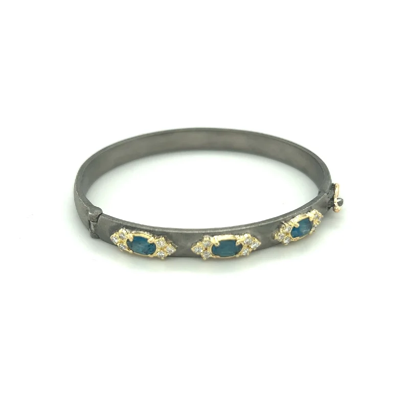 Special Sale On Handcrafted Jewelry – Shop Today Huggie Bracelet with London Blue Topaz and Diamonds Special Sale On Handcrafted Jewelry – Shop Today Huggie Bracelet with London Blue Topaz and Diamonds