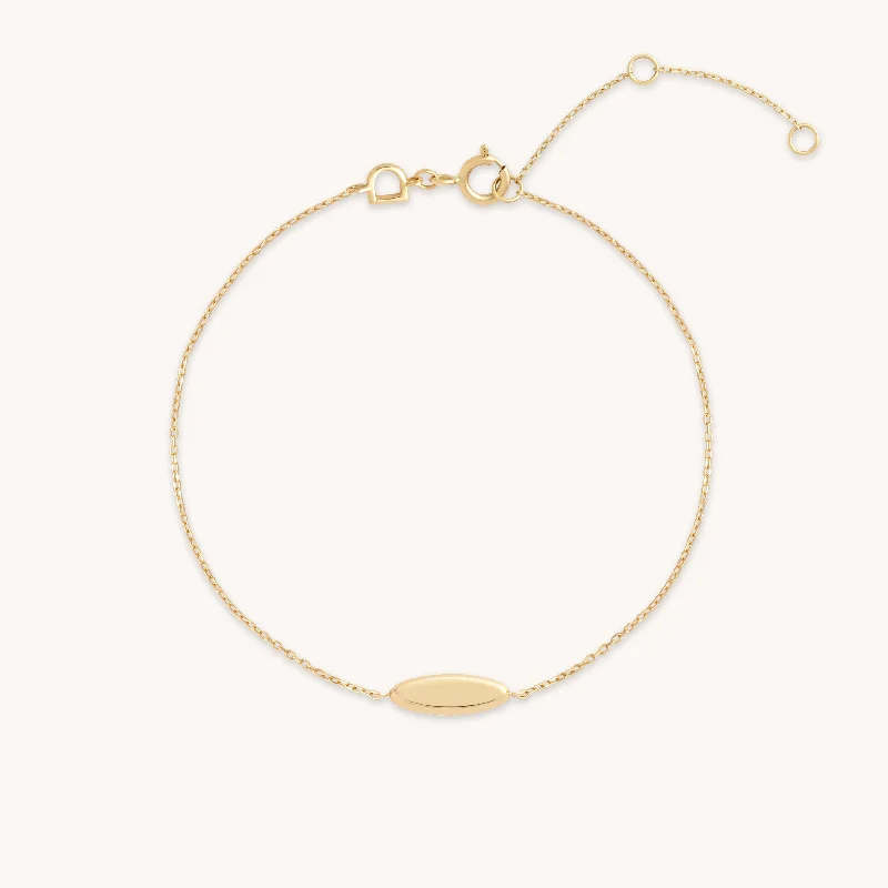 Handmade Pearl Jewelry For Timeless Elegance ID Charm Bracelet in Solid Gold
