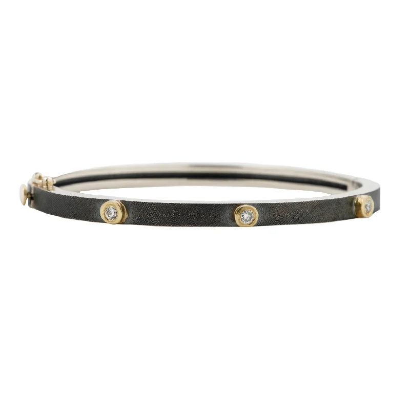Handcrafted Jewelry Sale – Unique Designs At Low Prices Junia Silver Three Diamond Bangle Handcrafted Jewelry Sale – Unique Designs At Low Prices Junia Silver Three Diamond Bangle