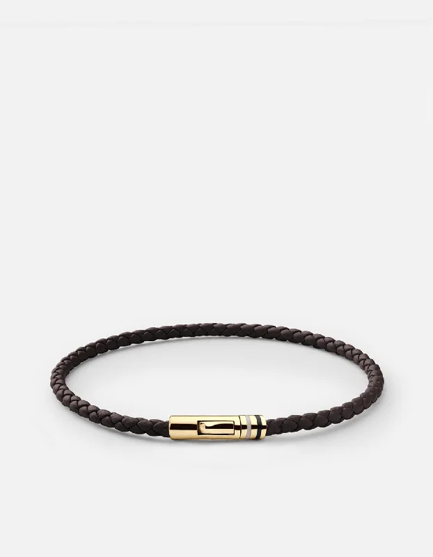 Affordable Luxury Jewelry For Every Occasion Juno Leather Bracelet, Gold Vermeil