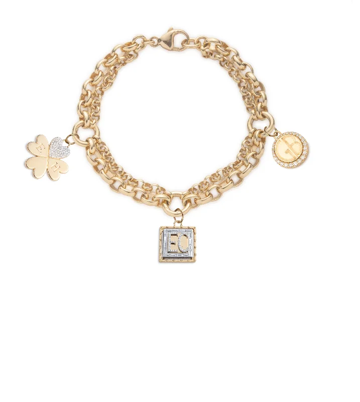 Fashion-Forward Geometric Jewelry For Contemporary Style Lovestruck, True Love & Engravable : Heavy Mixed Belcher Bracelet Fashion-Forward Geometric Jewelry For Contemporary Style Lovestruck, True Love & Engravable : Heavy Mixed Belcher Bracelet