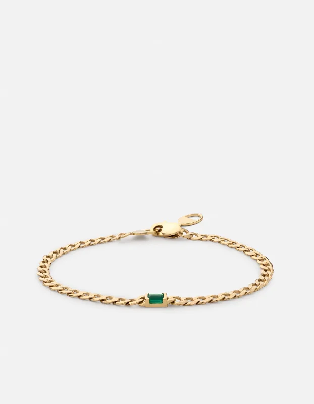 Buy More, Save More On Stunning Jewelry Designs Lyra Emerald Chain Bracelet, Gold Vermeil