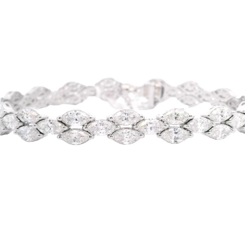 Exclusive Jewelry Sale – Shine For Less Marquise Diamond Three-Row Bracelet in 18kt White Gold Exclusive Jewelry Sale – Shine For Less Marquise Diamond Three-Row Bracelet in 18kt White Gold