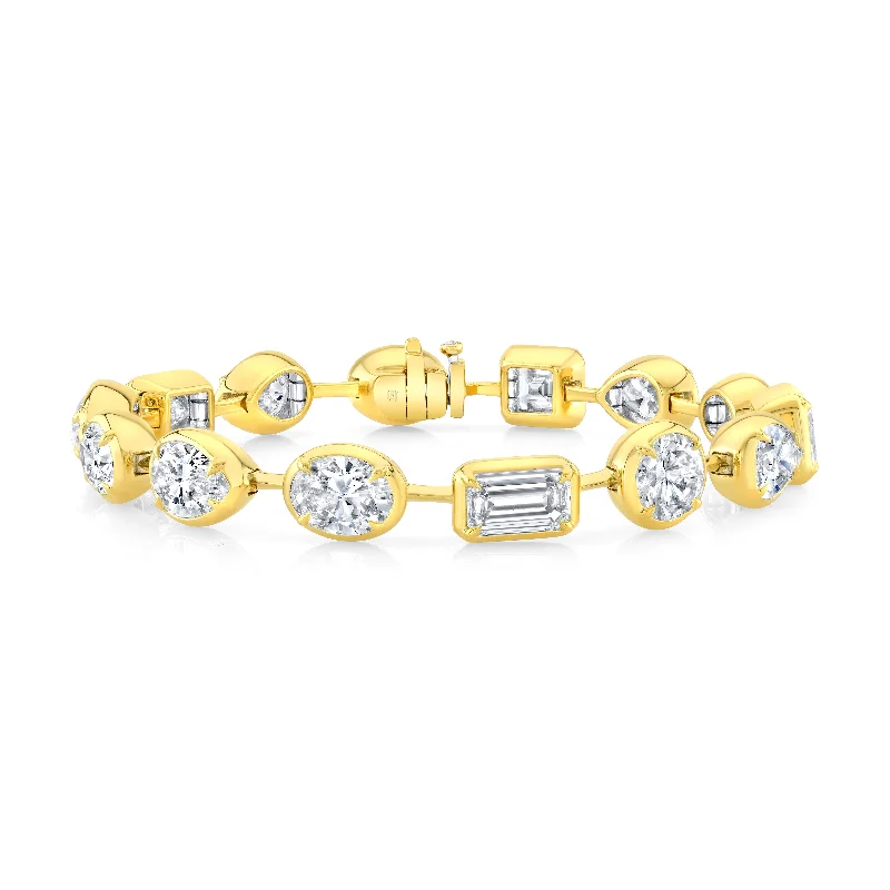 Limited-Time Offer On Elegant Jewelry Pieces Multi-Shape Diamond Bar Bracelet in 18kt Yellow Gold Limited-Time Offer On Elegant Jewelry Pieces Multi-Shape Diamond Bar Bracelet in 18kt Yellow Gold