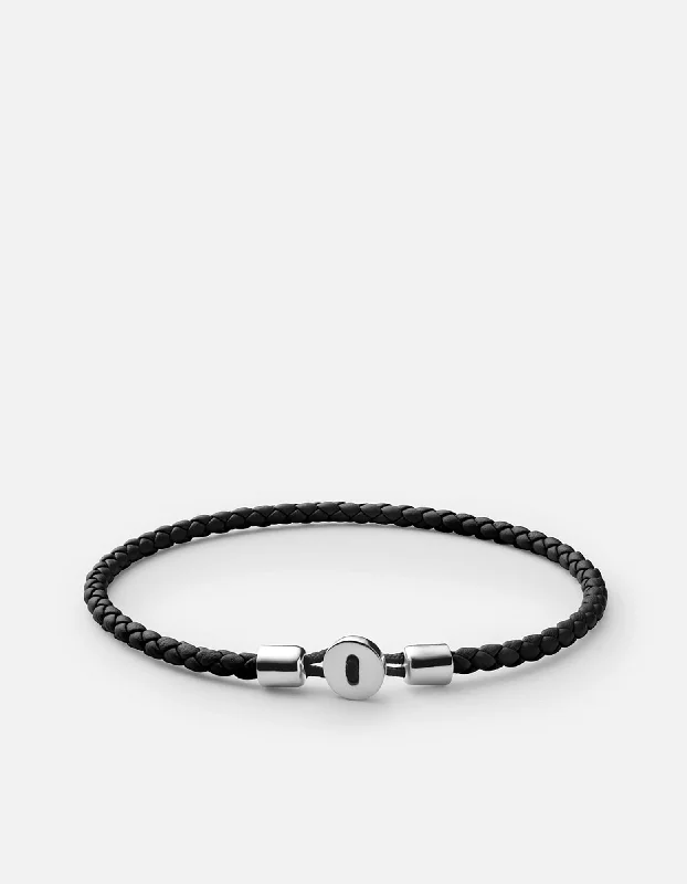 Celebrate Every Occasion With Sparkling Savings Nexus Leather Bracelet, Sterling Silver Celebrate Every Occasion With Sparkling Savings Nexus Leather Bracelet, Sterling Silver