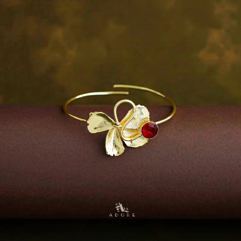 Must-Have Jewelry Pieces At Reduced Prices Nihara Golden Floral Leafy Bangle
