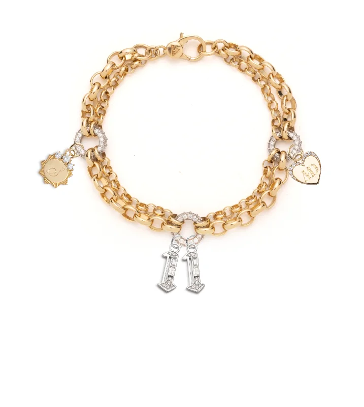 Final Call For Exquisite Jewelry At Reduced Rates Numbers, Engravable & Pave Heart : Heavy Mixed Belcher Diamond Bracelet Final Call For Exquisite Jewelry At Reduced Rates Numbers, Engravable & Pave Heart : Heavy Mixed Belcher Diamond Bracelet