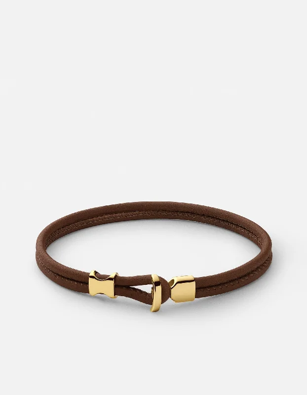 Stunning Jewelry At A Fraction Of The Price Orson Loop Leather Bracelet, Gold Vermeil Stunning Jewelry At A Fraction Of The Price Orson Loop Leather Bracelet, Gold Vermeil