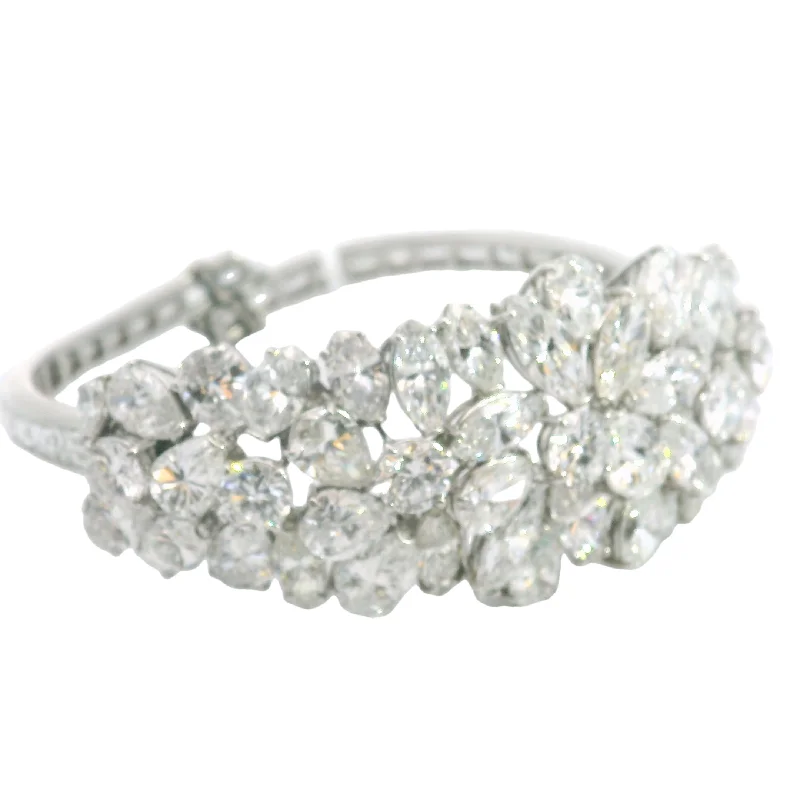 Upgrade Your Jewelry Collection For Less Platinum E. Ficcini 1950s Multi-Shape Diamond Bangle Bracelet Upgrade Your Jewelry Collection For Less Platinum E. Ficcini 1950s Multi-Shape Diamond Bangle Bracelet