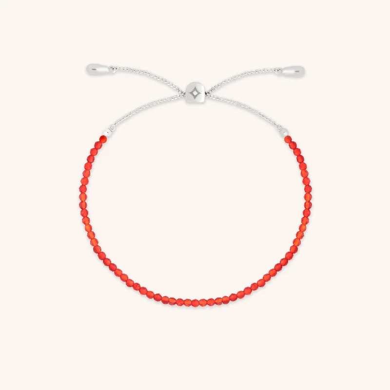 Limited-Stock Jewelry Sale – Once It's Gone, It's Gone Red Agate Gemstone Bracelet in 9k White Gold Limited-Stock Jewelry Sale – Once It's Gone, It's Gone Red Agate Gemstone Bracelet in 9k White Gold