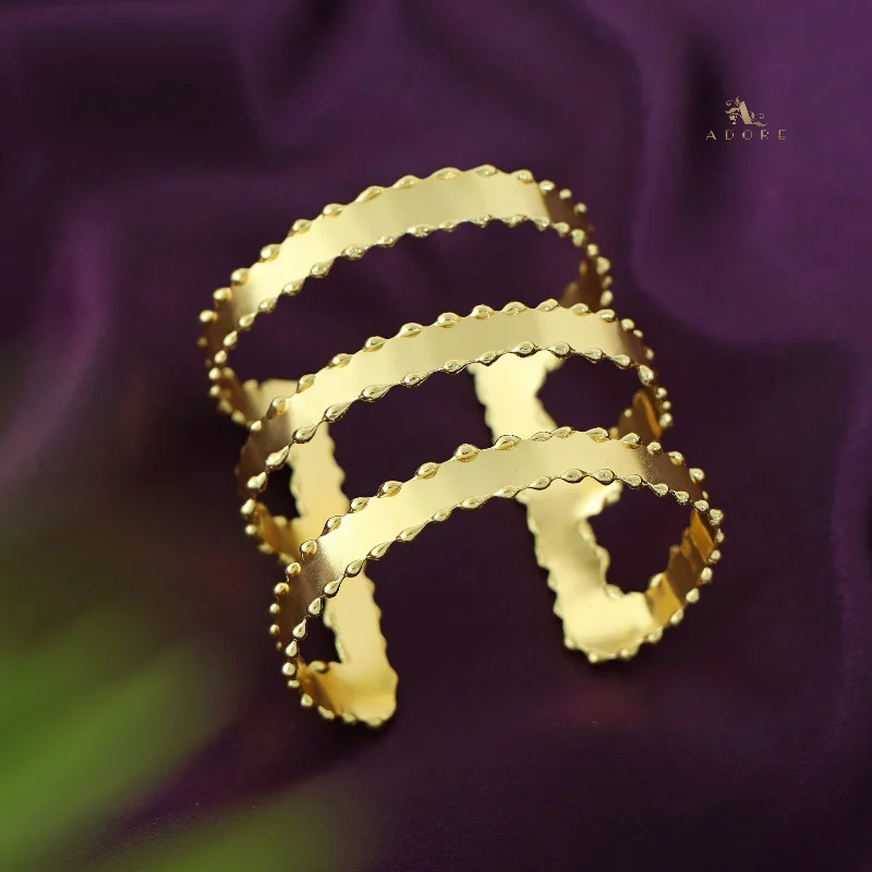 Personalized Jewelry At Special Discount Rates Rora 3 Layer Golden Plated Bangle