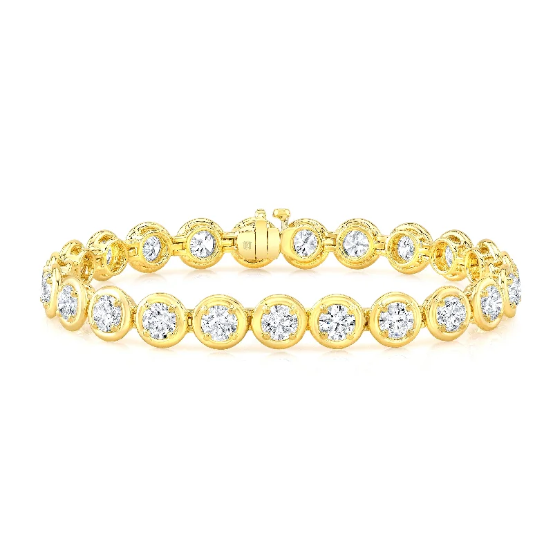 Seasonal Jewelry Deals – Elevate Your Style Round Diamond Bezel Bracelet in 18kt Yellow Gold Seasonal Jewelry Deals – Elevate Your Style Round Diamond Bezel Bracelet in 18kt Yellow Gold