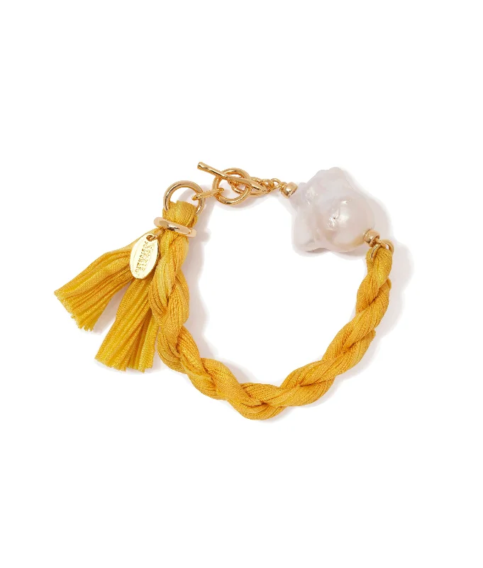 Timeless Elegance, Temporary Discounts – Act Fast Shibori Ribbon Bracelet in Sun