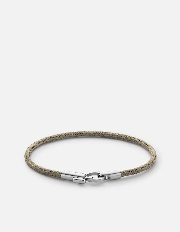 Discounted Jewelry For A Glamorous Look Snap Rope Bracelet, Sterling Silver/Sage