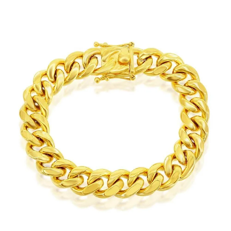 Breathtaking Jewelry, Breathtaking Prices Stainless Steel 14mm Miami Cuban Link Bracelet - Gold Plated Breathtaking Jewelry, Breathtaking Prices Stainless Steel 14mm Miami Cuban Link Bracelet - Gold Plated