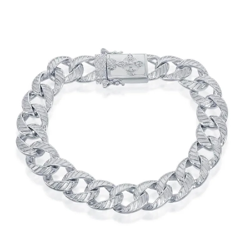 Dazzle With Discounts – Shop Jewelry On Sale Sterling Silver 12mm Designed Cuban Bracelet - Cross Dazzle With Discounts – Shop Jewelry On Sale Sterling Silver 12mm Designed Cuban Bracelet - Cross