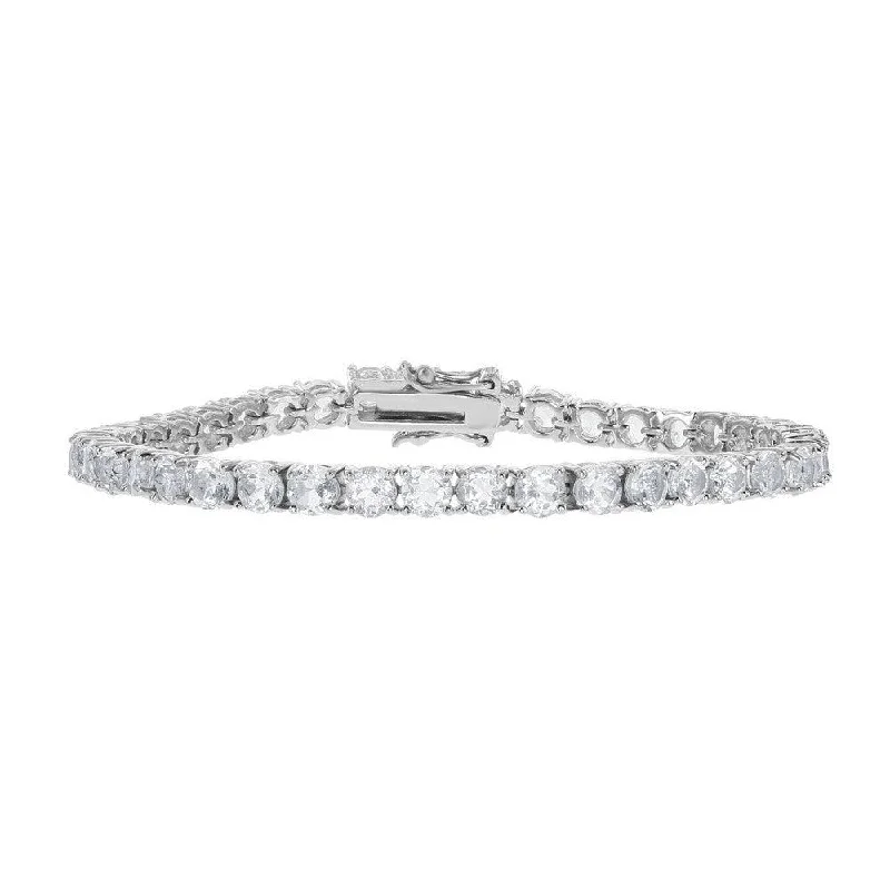 Affordable Luxury Jewelry For Every Occasion Sterling Silver 4mm Prong-Set Round 8 cttw White Topaz Tennis Bracelet Affordable Luxury Jewelry For Every Occasion Sterling Silver 4mm Prong-Set Round 8 cttw White Topaz Tennis Bracelet