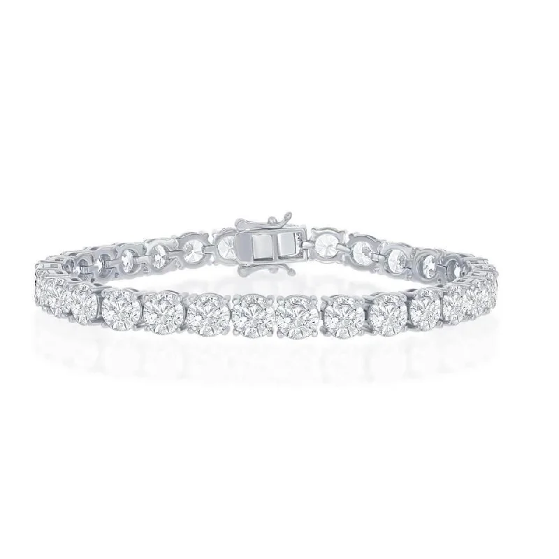 Exclusive Jewelry Offers – Sparkle For Less Sterling Silver 6mm Prong-Set Round CZ Tennis Bracelet Exclusive Jewelry Offers – Sparkle For Less Sterling Silver 6mm Prong-Set Round CZ Tennis Bracelet