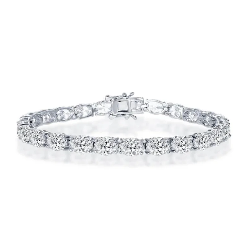 Sparkle More For Less – Jewelry Sale Happening Now Sterling Silver 7x5mm Oval CZ Tennis Bracelet 7" Sparkle More For Less – Jewelry Sale Happening Now Sterling Silver 7x5mm Oval CZ Tennis Bracelet 7"