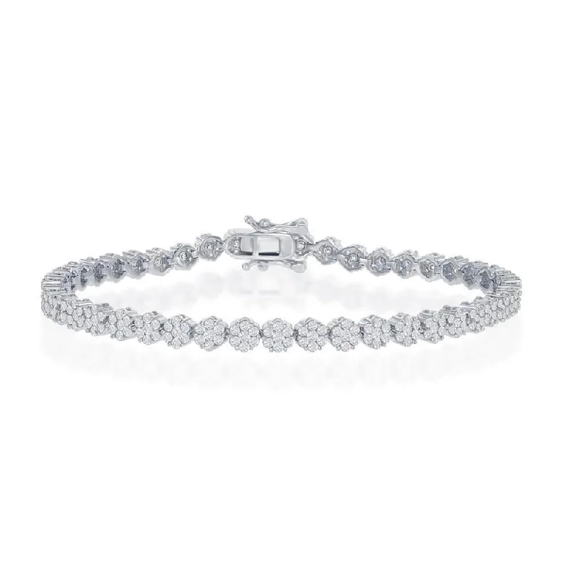 Trending Jewelry Styles Now At Limited-Time Discounts Sterling Silver Flower Design CZ 4mm Tennis Bracelet Trending Jewelry Styles Now At Limited-Time Discounts Sterling Silver Flower Design CZ 4mm Tennis Bracelet