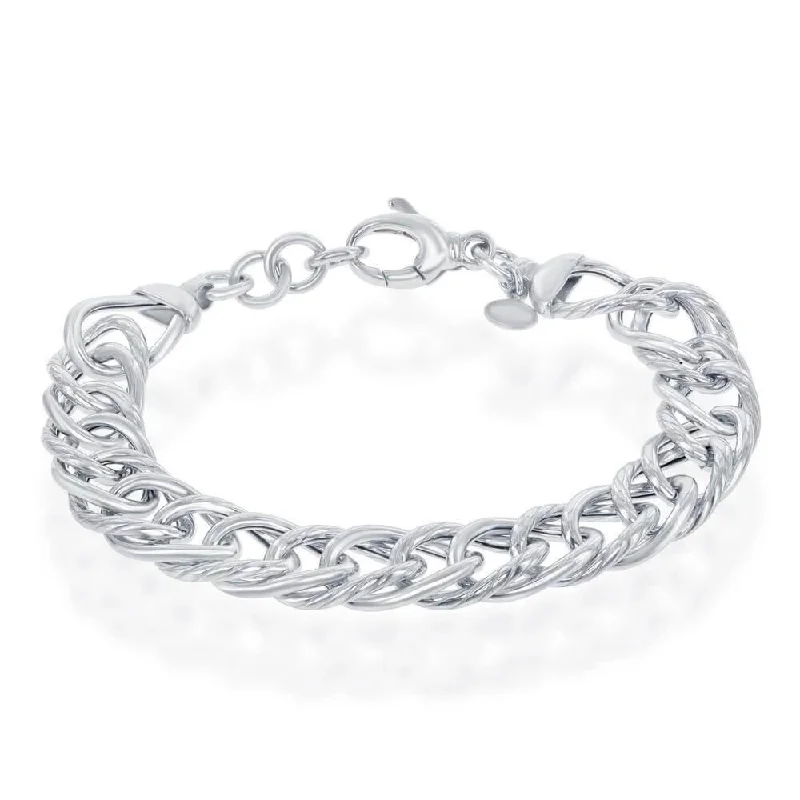 Exclusive Jewelry Sale – Shine For Less Sterling Silver Polished & Rope Design Bracelet, MADE IN ITALY Exclusive Jewelry Sale – Shine For Less Sterling Silver Polished & Rope Design Bracelet, MADE IN ITALY