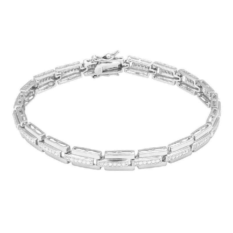 Trending Jewelry Styles Now At Limited-Time Discounts Sterling Silver Triple Row CZ Linked Bracelet Trending Jewelry Styles Now At Limited-Time Discounts Sterling Silver Triple Row CZ Linked Bracelet
