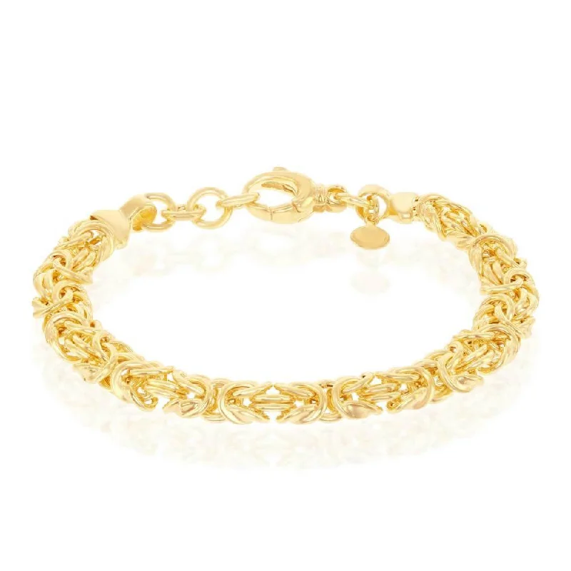 Luxury Jewelry At Unbeatable Discounts Sterling Silver With 14K Gold Overlay, Byzantine Bracelet, MADE IN ITALY Luxury Jewelry At Unbeatable Discounts Sterling Silver With 14K Gold Overlay, Byzantine Bracelet, MADE IN ITALY