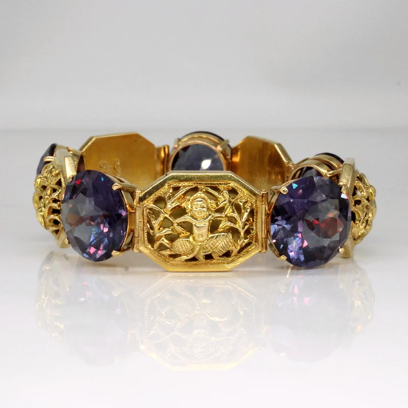 Affordable Luxury Jewelry – Style At A Great Price Synthetic Colour Change Sapphire Bracelet | 65.00ctw | 7" | Affordable Luxury Jewelry – Style At A Great Price Synthetic Colour Change Sapphire Bracelet | 65.00ctw | 7" |