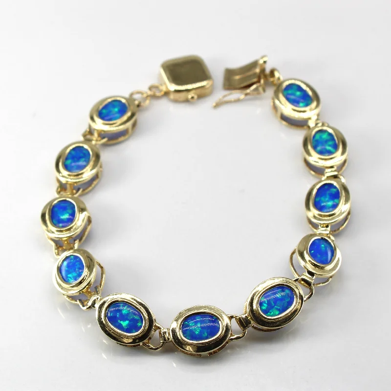 Best Jewelry Deals – Premium Quality At Exclusive Discounts Synthetic Opal Chain Bracelet | 5.50ctw | 7"| Best Jewelry Deals – Premium Quality At Exclusive Discounts Synthetic Opal Chain Bracelet | 5.50ctw | 7"|