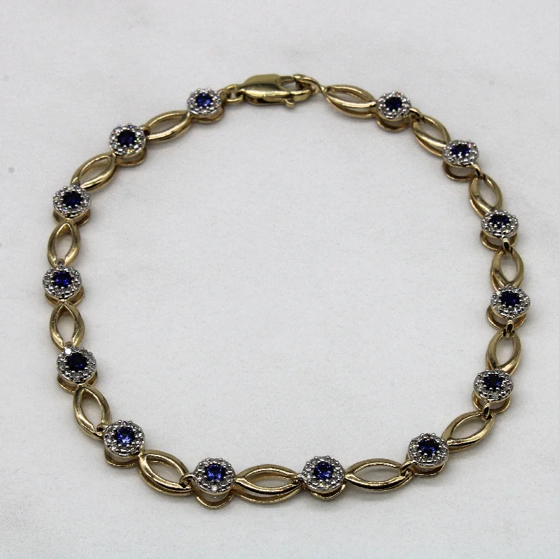 Dazzle In Elegance With Our Biggest Jewelry Sale Synthetic Sapphire & Diamond Bracelet | 0.56ctw, 0.20ctw | 7" | Dazzle In Elegance With Our Biggest Jewelry Sale Synthetic Sapphire & Diamond Bracelet | 0.56ctw, 0.20ctw | 7" |