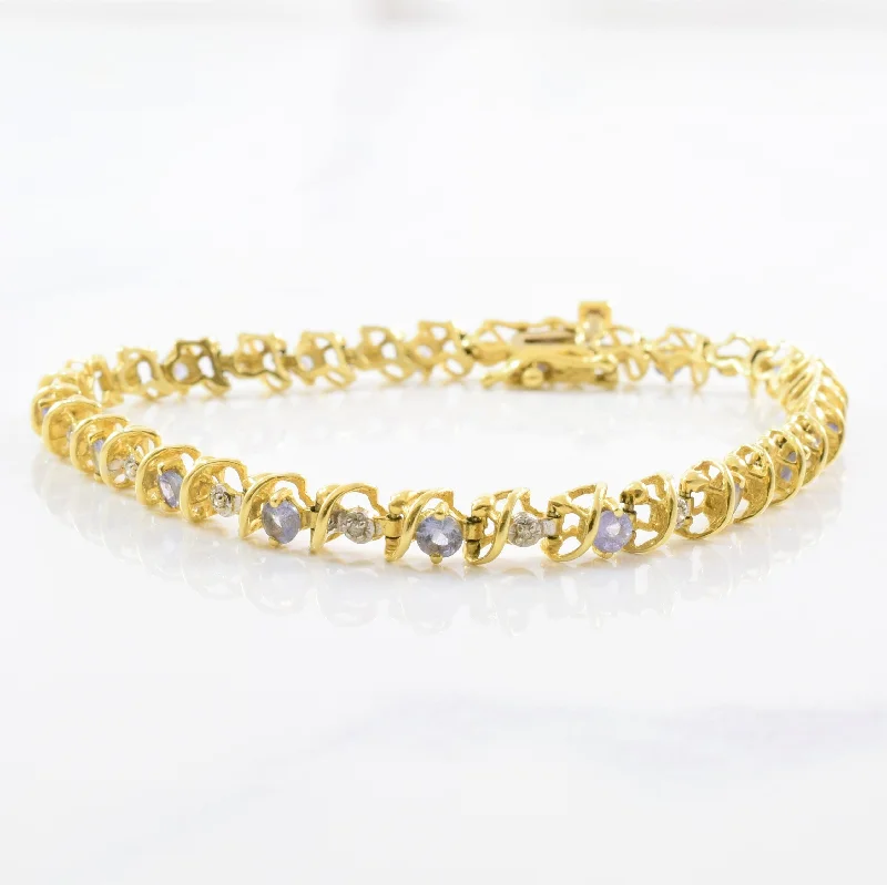 Unique Jewelry Designs Now At Discounted Rates Tanzanite & Diamond Tennis Bracelet | 0.08ctw, 1.00ctw | 7" | Unique Jewelry Designs Now At Discounted Rates Tanzanite & Diamond Tennis Bracelet | 0.08ctw, 1.00ctw | 7" |