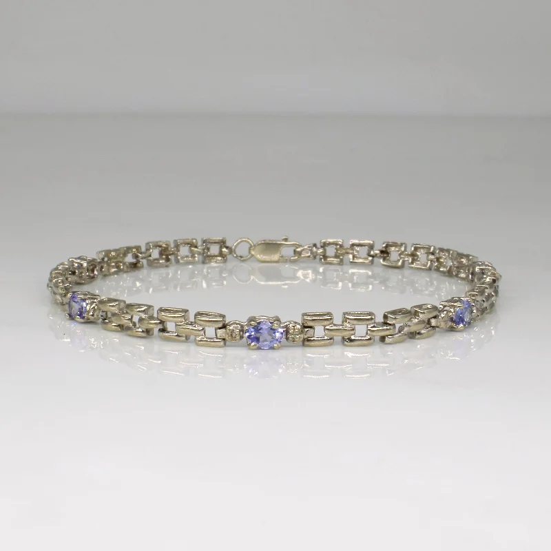 Romantic Heart-Shaped Jewelry For Special Gifts Tanzanite & Diamond Bracelet | 0.75ctw, 0.01ctw | 7" | Romantic Heart-Shaped Jewelry For Special Gifts Tanzanite & Diamond Bracelet | 0.75ctw, 0.01ctw | 7" |