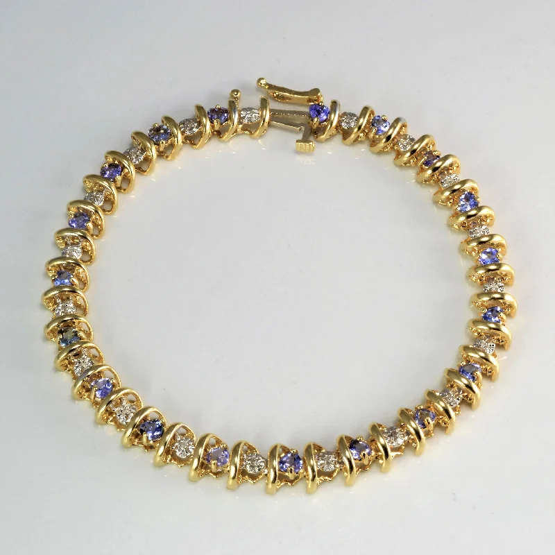 Seasonal Jewelry Sale – Upgrade Your Style Today Tanzanite & Diamond Tennis Bracelet | 0.10 ctw, 7''| Seasonal Jewelry Sale – Upgrade Your Style Today Tanzanite & Diamond Tennis Bracelet | 0.10 ctw, 7''|