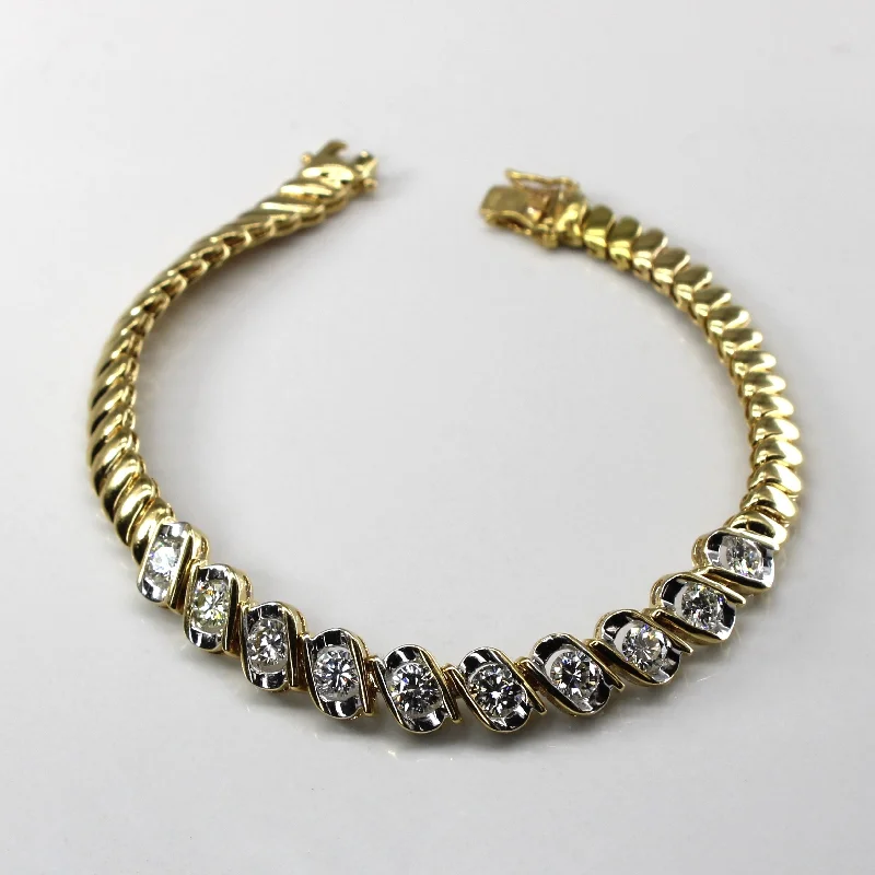 Flash Sale On Stunning Jewelry – Don't Miss Out Tension Set Diamond Chain Bracelet | 1.62ctw |6.5"| Flash Sale On Stunning Jewelry – Don't Miss Out Tension Set Diamond Chain Bracelet | 1.62ctw |6.5"|