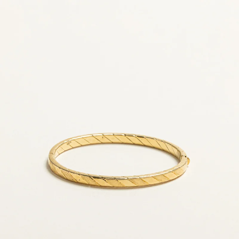 Exclusive Jewelry Offers – Sparkle For Less Textured Gold Bangle | 7"|
