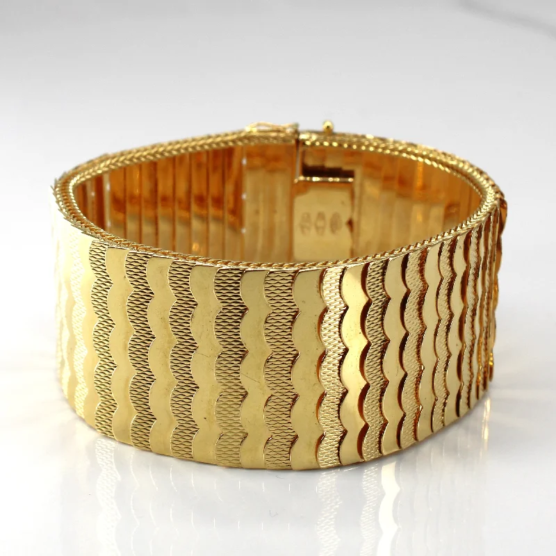 The Perfect Jewelry Piece At The Perfect Price Textured Wide Gold Chain Bracelet | 7.5"| The Perfect Jewelry Piece At The Perfect Price Textured Wide Gold Chain Bracelet | 7.5"|